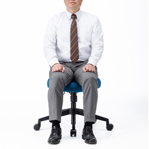 メッシュチェア（海洋プラスチック・再生PET素材使用・シンクロロッキング機能・ ブルー）SNC-E11BL