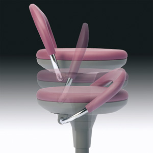 様々な用途に使える座面調整、背当てつき丸いす。マルチスツール・カットチェア(ビニールレザー） SNC-HP2