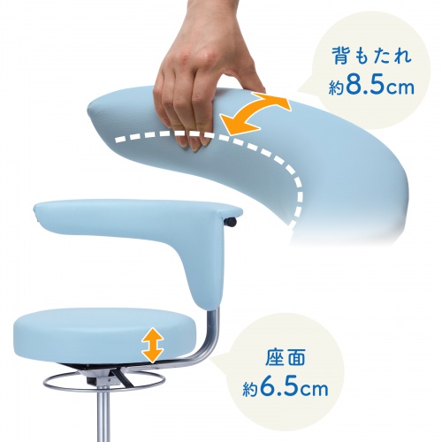 病院向けチェア（メディカルチェア・ブルー） SNC-HP3VBL2 サンワサプライ
