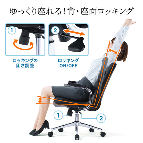 PUレザーチェア（ブラック）サンワサプライ SNC-L12BK