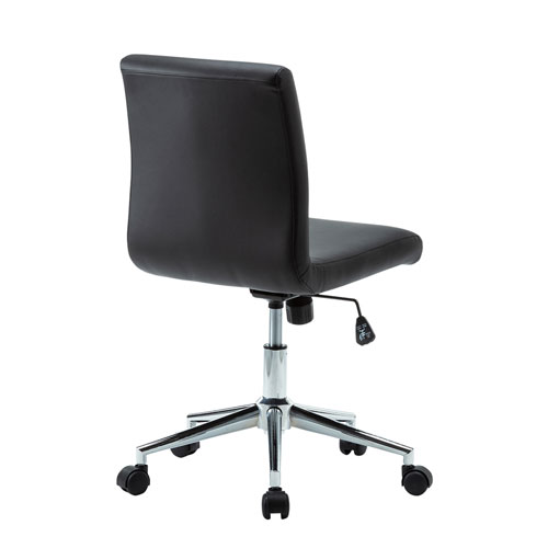 レザーチェア(PUレザー・シンプル・肘なし・ロッキング機能・ブラック)