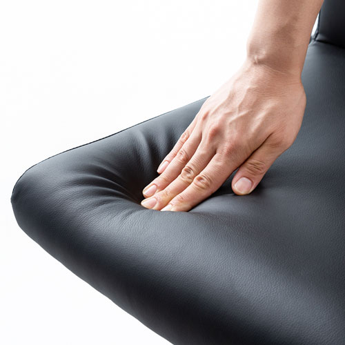 レザーチェア(PUレザー・シンプル・肘なし・ロッキング機能・ブラック)