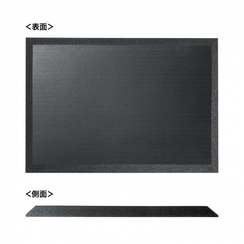 疲労軽減マット（厚手24mm・耐水・耐油・引き裂き強度・ニトリルゴム使用・四辺斜めカット・幅44cm・奥行き30cm・倉庫・レストラン・飲食店・ブラック）SNC-MAT10