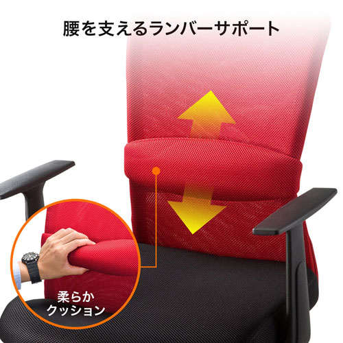 【アウトレット･訳あり・セール】メッシュチェア（レッド）　