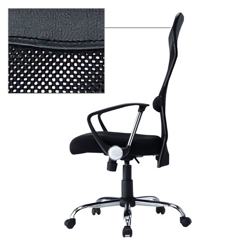 メッシュチェア(ネット・ハイバック・ロッキング・肘付き・ブラック・SNC-NET15ABK・サンワサプライ)