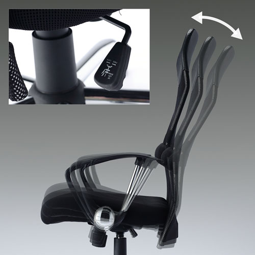 メッシュチェア(ネット・ハイバック・ロッキング・肘付き・ブラック・SNC-NET15ABK・サンワサプライ)