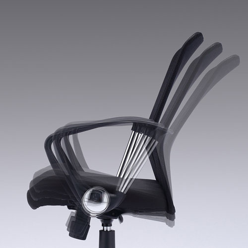 メッシュチェア(ネット・ミドルバック・ロッキング・肘付き・ブラック・SNC-NET16ABK・サンワサプライ)