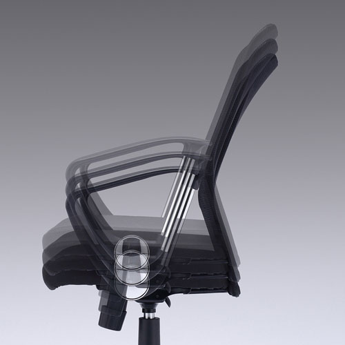 メッシュチェア(ネット・ミドルバック・ロッキング・肘付き・ブラック・SNC-NET16ABK・サンワサプライ)