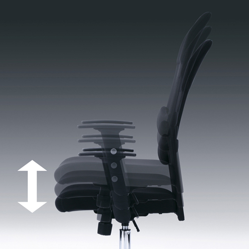 メッシュOAチェア（ブラック・肘付き）