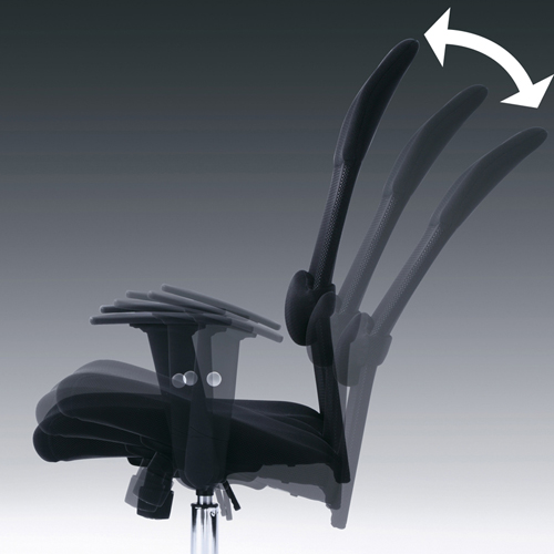 メッシュOAチェア（ブラック・肘付き）