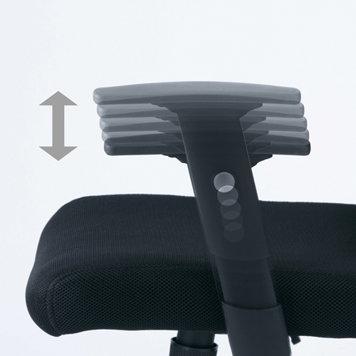 メッシュOAチェア（ブラック・肘付き）