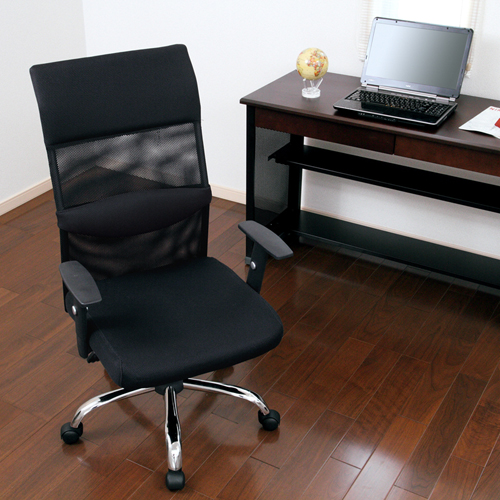 メッシュOAチェア（ブラック・肘付き）