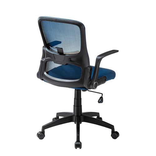 メッシュチェア(オフィス・跳ね上げ肘・ロッキング機能・ランバーサポートつき・ブルー) SNC-NET21BL サンワサプライ