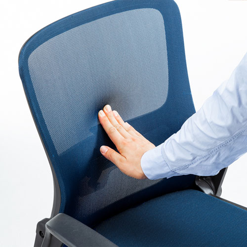 メッシュチェア(オフィス・跳ね上げ肘・ロッキング機能・ランバーサポートつき・ブルー) SNC-NET21BL サンワサプライ
