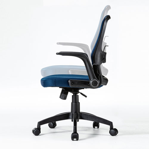 メッシュチェア(オフィス・跳ね上げ肘・ロッキング機能・ランバーサポートつき・ブルー) SNC-NET21BL サンワサプライ