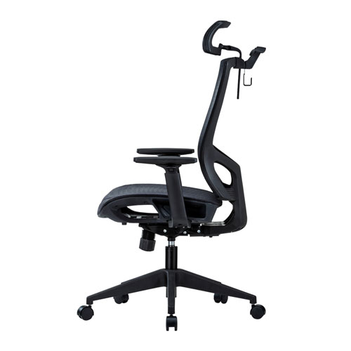 黒 メッシュ ロッキングチェア ヘッドレスト付き メッシュチェア ハイバック ロッキング オフィス ヘッドレスト