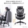 オフィスチェア（メッシュ・シンクロロッキング・3Dアームレスト・ハイバック・座面メッシュ・オットマン・3Dヘッドレスト・ランバーサポート・ハンガー付き）