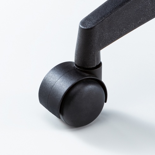 メッシュチェア（高さ調節可能ランバーサポート付・座面布生地・ロッキング・背座一体型ロッキング・キャスター付・ブラック）