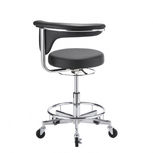 作業用ワークスツール（レザー・スチールメッキ・キャスター） SNC-RD10VBK サンワサプライ