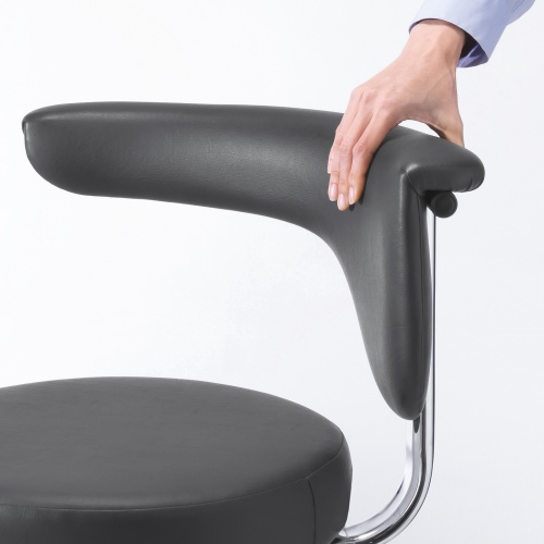 作業用ワークスツール（レザー・スチールメッキ・キャスター） SNC-RD10VBK サンワサプライ