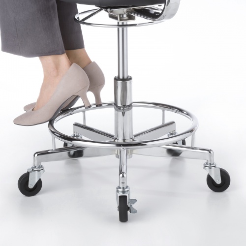 作業用ワークスツール（レザー・スチールメッキ・キャスター） SNC-RD10VBK サンワサプライ