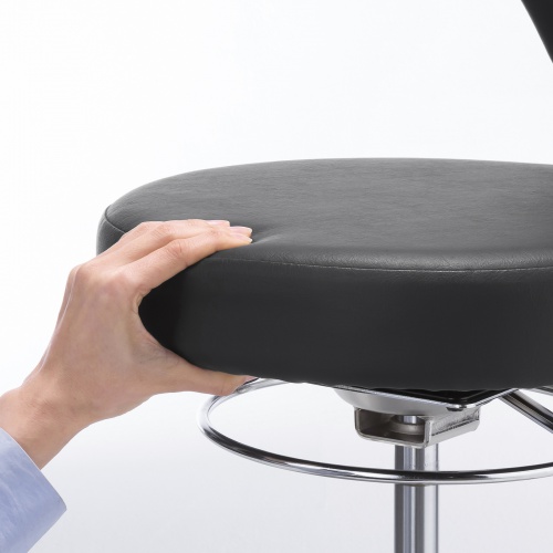 作業用ワークスツール（レザー・スチールメッキ・キャスター） SNC-RD10VBK サンワサプライ