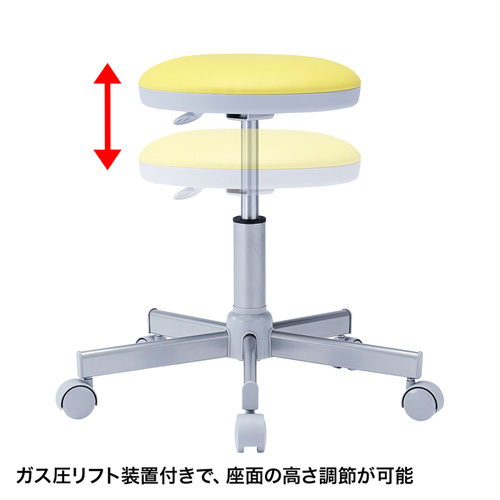 病院向けチェア(イエロー・抗菌耐アルコールタイプ) SNC-RD4VY2 サンワサプライ