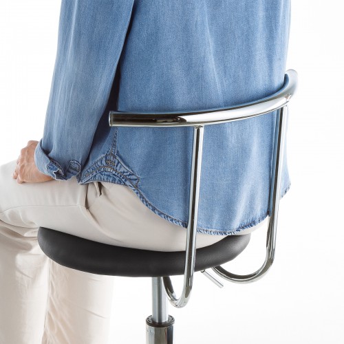 カウンターチェア（キャスター・昇降式・背もたれ付き・ハイタイプ・スツール・クッション・ブラック）