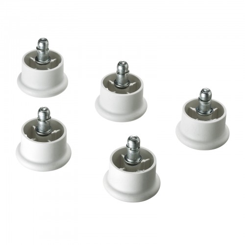 カウンターチェア（キャスター・昇降式・背もたれ付き・ハイタイプ・スツール・クッション・ホワイト）