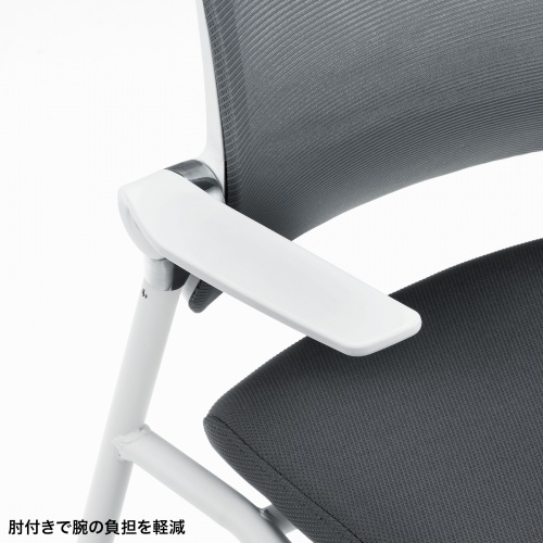 スタッキングチェア（ミーティングチェア・省スペース・キャスター付き・メッシュ・2脚セット） SNC-ST10GY サンワサプライ