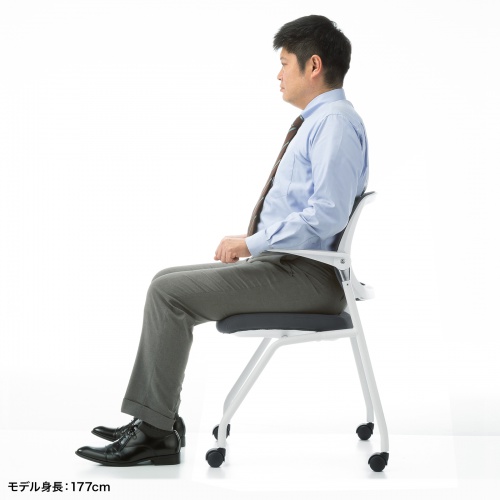 スタッキングチェア（ミーティングチェア・省スペース・キャスター付き・メッシュ・2脚セット） SNC-ST10GY サンワサプライ