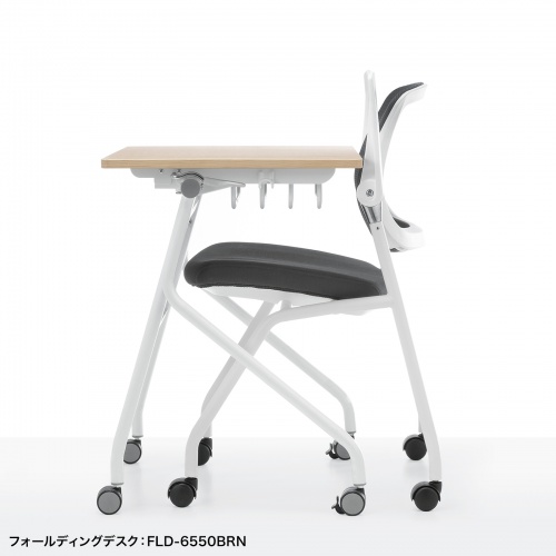 スタッキングチェア（ミーティングチェア・省スペース・キャスター付き・メッシュ・2脚セット） SNC-ST10GY サンワサプライ