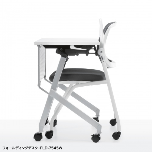 スタッキングチェア（ミーティングチェア・省スペース・キャスター付き・メッシュ・2脚セット） SNC-ST10GY サンワサプライ