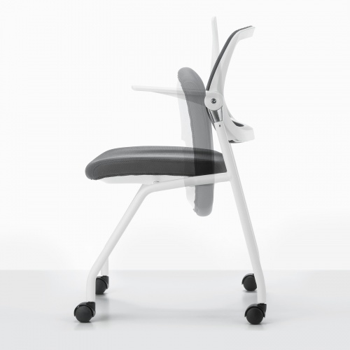 スタッキングチェア（ミーティングチェア・省スペース・キャスター付き・メッシュ・2脚セット） SNC-ST10GY サンワサプライ