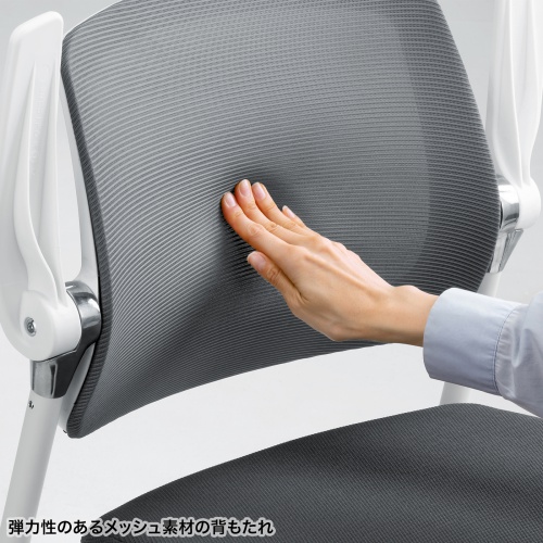 スタッキングチェア（ミーティングチェア・省スペース・キャスター付き・メッシュ・2脚セット） SNC-ST10GY サンワサプライ