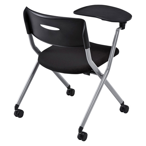 折りたたみチェア（ミーティング・会議・ネスティング・メモ台付き・収納・コンパクト・ブラック） SNC-ST6MABK サンワサプライ