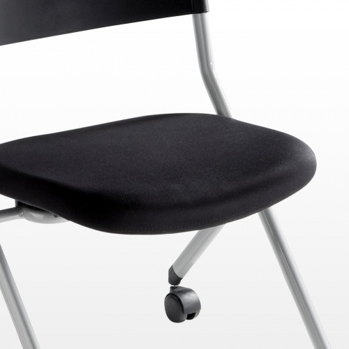 折りたたみチェア（ミーティング・会議・ネスティング・メモ台付き・収納・コンパクト・ブラック） SNC-ST6MABK サンワサプライ