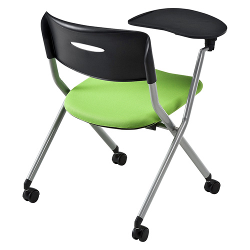 折りたたみチェア（会議・ミーティング・ネスティング・メモ台付き・コンパクト・収納・グリーン） SNC-ST6MAG サンワサプライ
