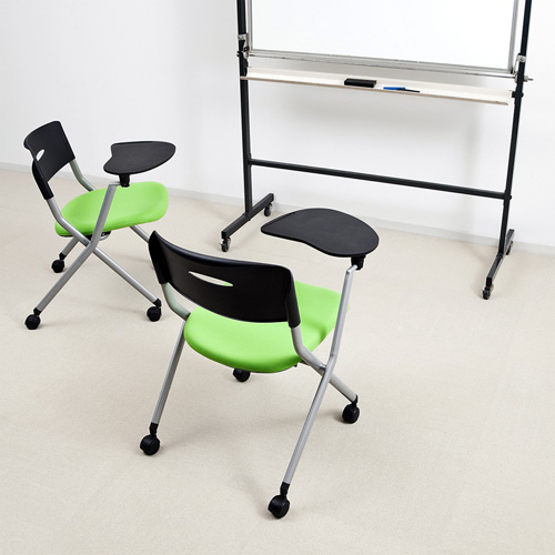 折りたたみチェア（会議・ミーティング・ネスティング・メモ台付き・コンパクト・収納・グリーン） SNC-ST6MAG サンワサプライ