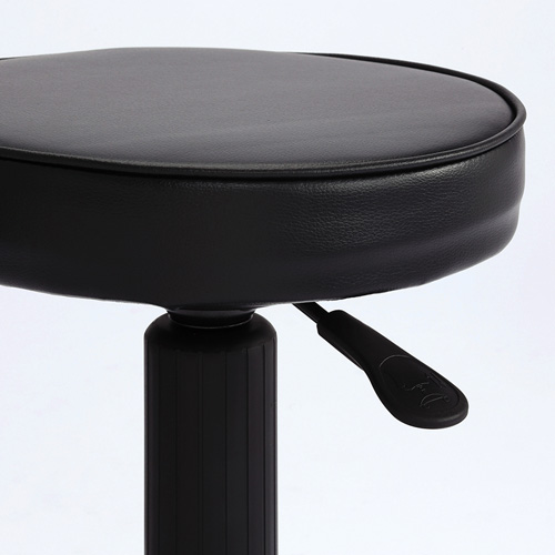高さ調整可能レザー張り丸イス(スツール・カットチェア)、OAチェア(ブラック) SNC-T134BKN