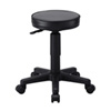 高さ調整可能レザー張り丸イス(スツール・カットチェア)、OAチェア(ブラック) SNC-T134BKN