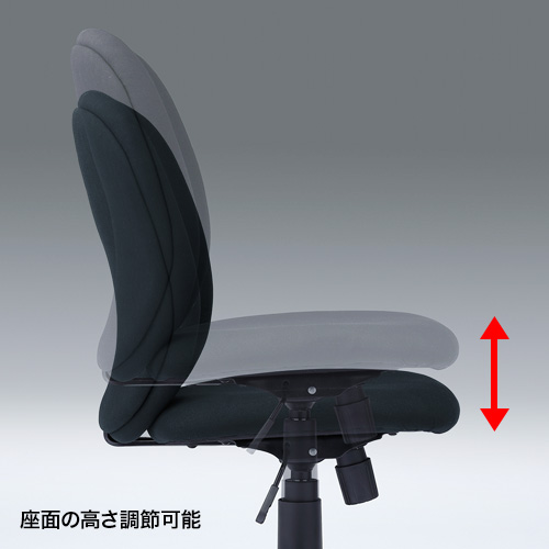 オフィスチェア（ロッキング・キャスター・布張り・ブラック） SNC-T148BK サンワサプライ