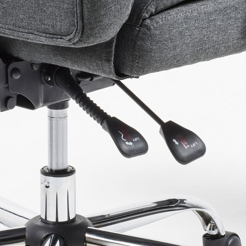 チェア(ファブリック・オットマン付き・160度リクライニング・グレー