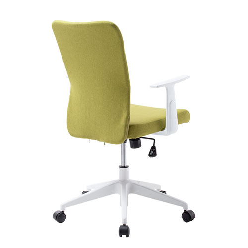 肘付きファブリックチェア（グリーン）