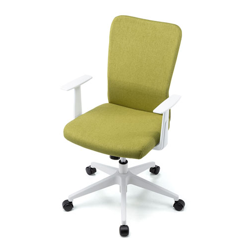肘付きファブリックチェア（グリーン）