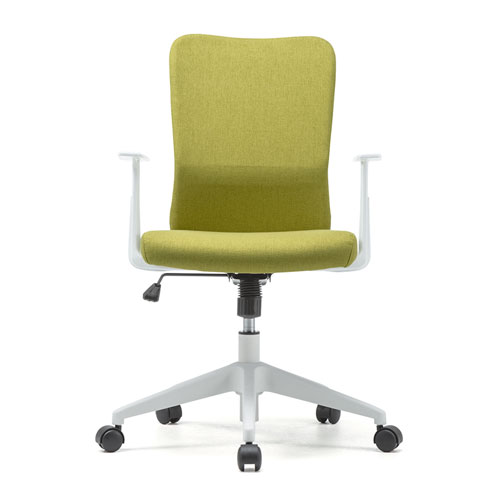 肘付きファブリックチェア（グリーン）