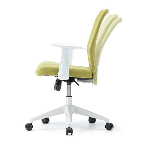 肘付きファブリックチェア（グリーン）