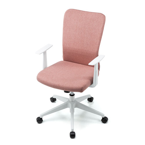 【アウトレット･訳あり・セール】肘付きファブリックチェア（レッド）