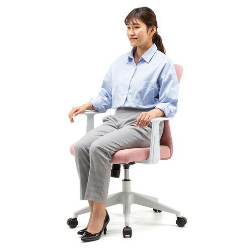 【アウトレット･訳あり・セール】肘付きファブリックチェア（レッド）