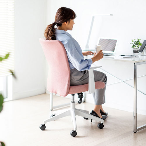 【アウトレット･訳あり・セール】肘付きファブリックチェア（レッド）